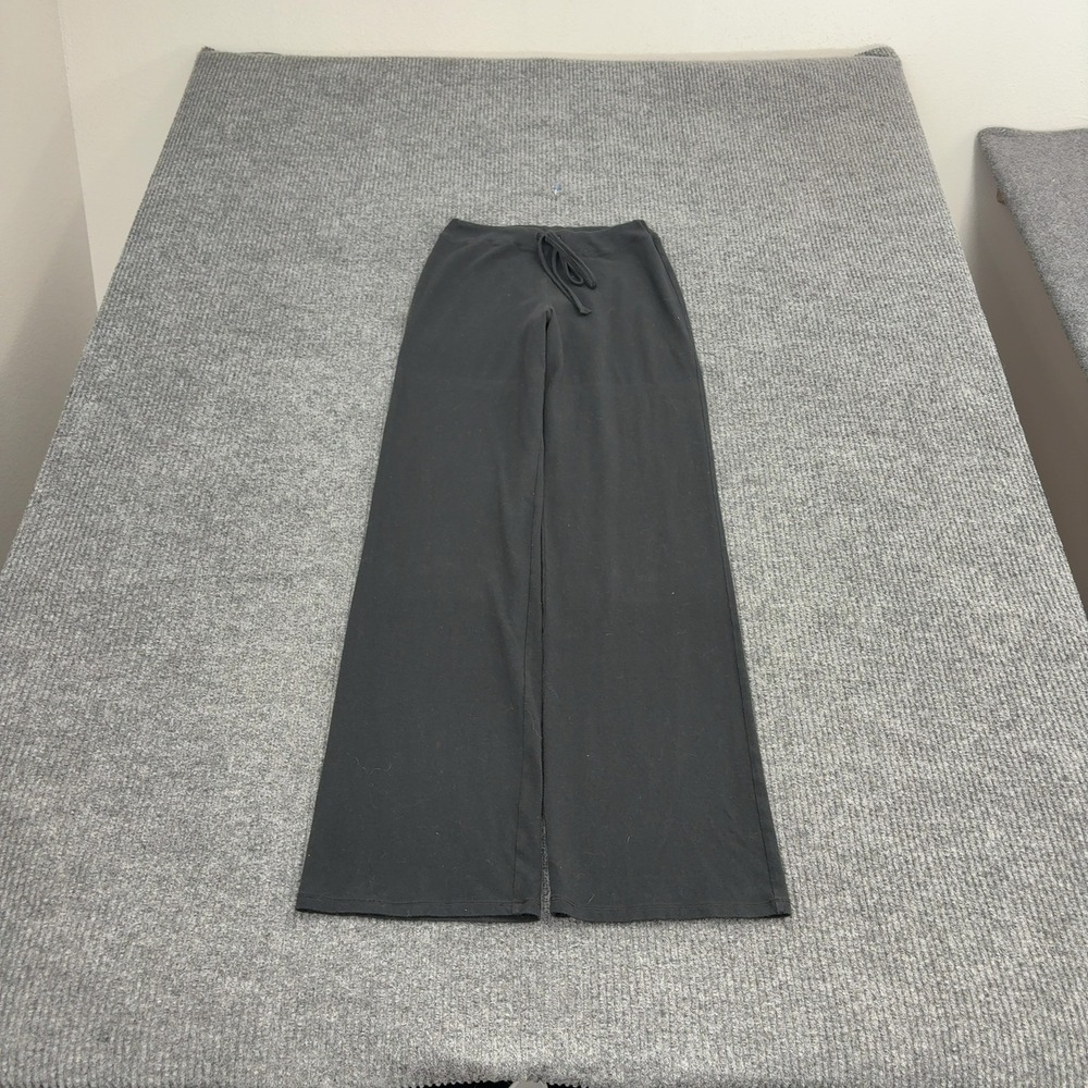 SKIMS Pants Womens S Black Cotton Blend Drawstring Wide Leg Athleisure Lounge